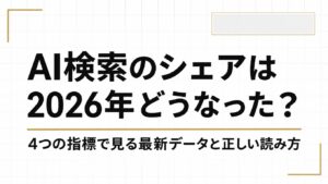 AI検索のシェアは2026年どうなった？4つの指標で見る最新データと正しい読み方